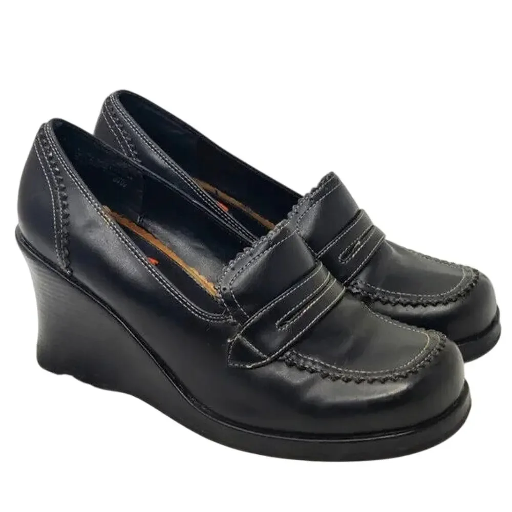 Vintage Black platform Loafers Size US 9.5